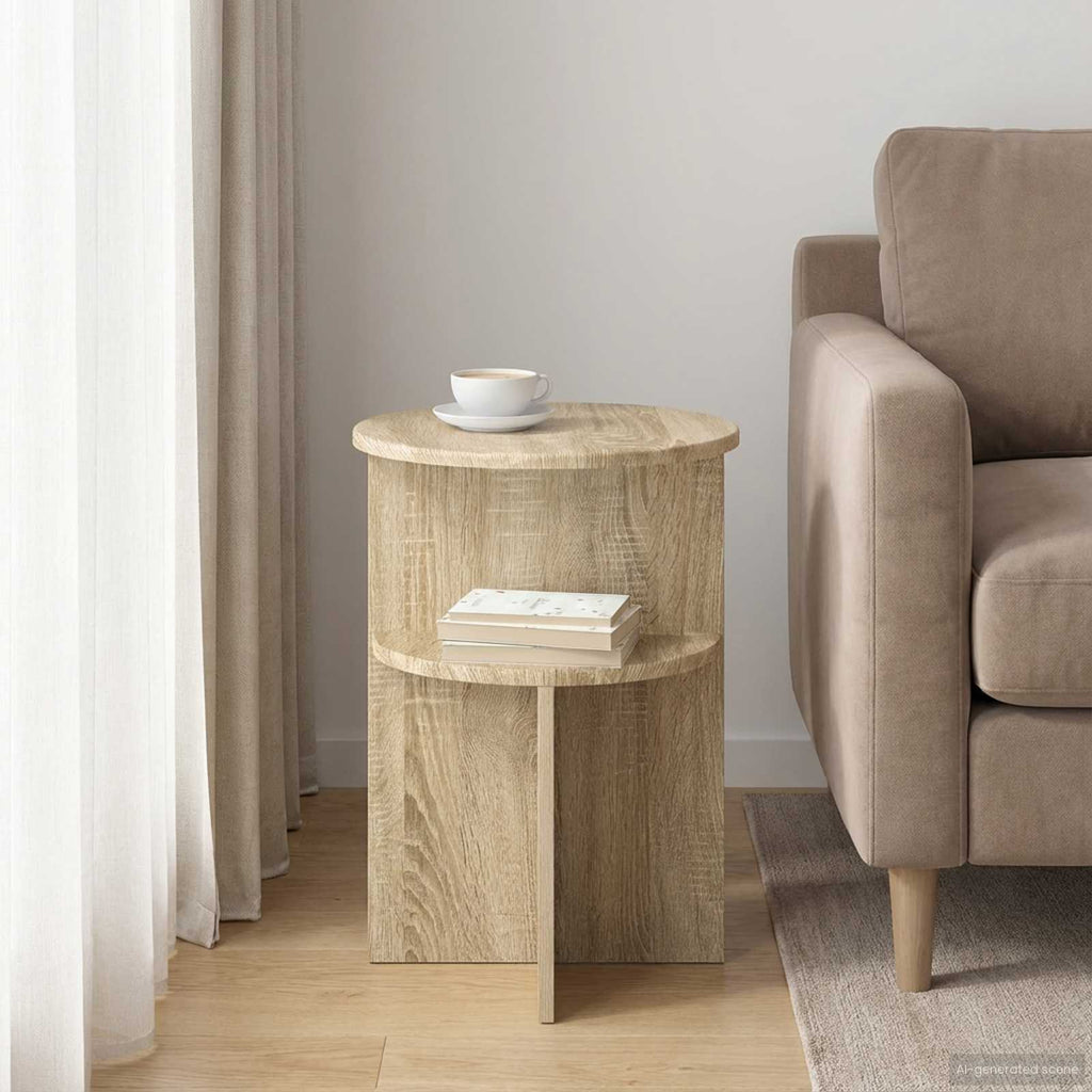 vidaXL Stolik boczny dąb Sonoma Ø 39,5 x 55 cm Drewno inżynieryjne