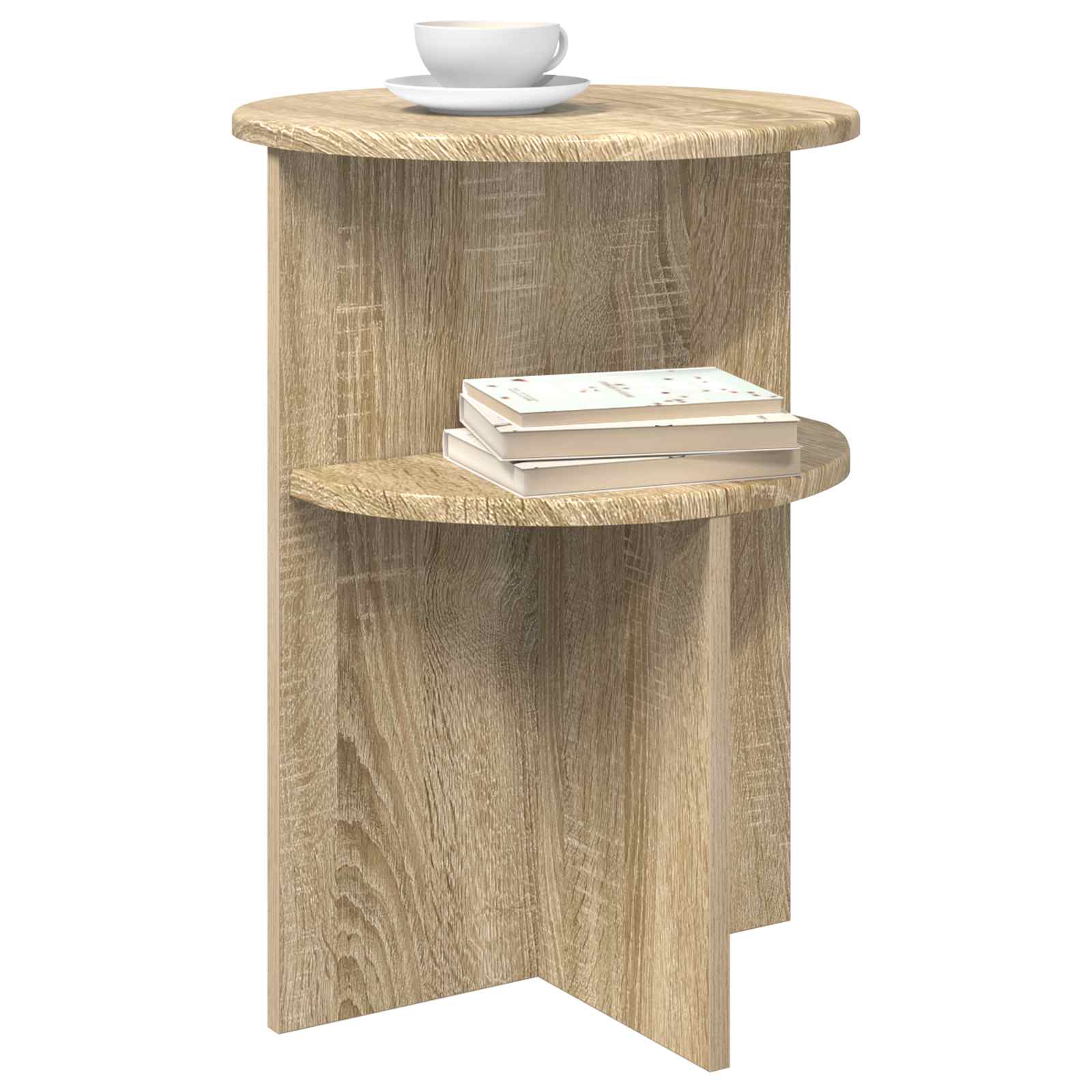 vidaXL Stolik boczny dąb Sonoma Ø 39,5 x 55 cm Drewno inżynieryjne