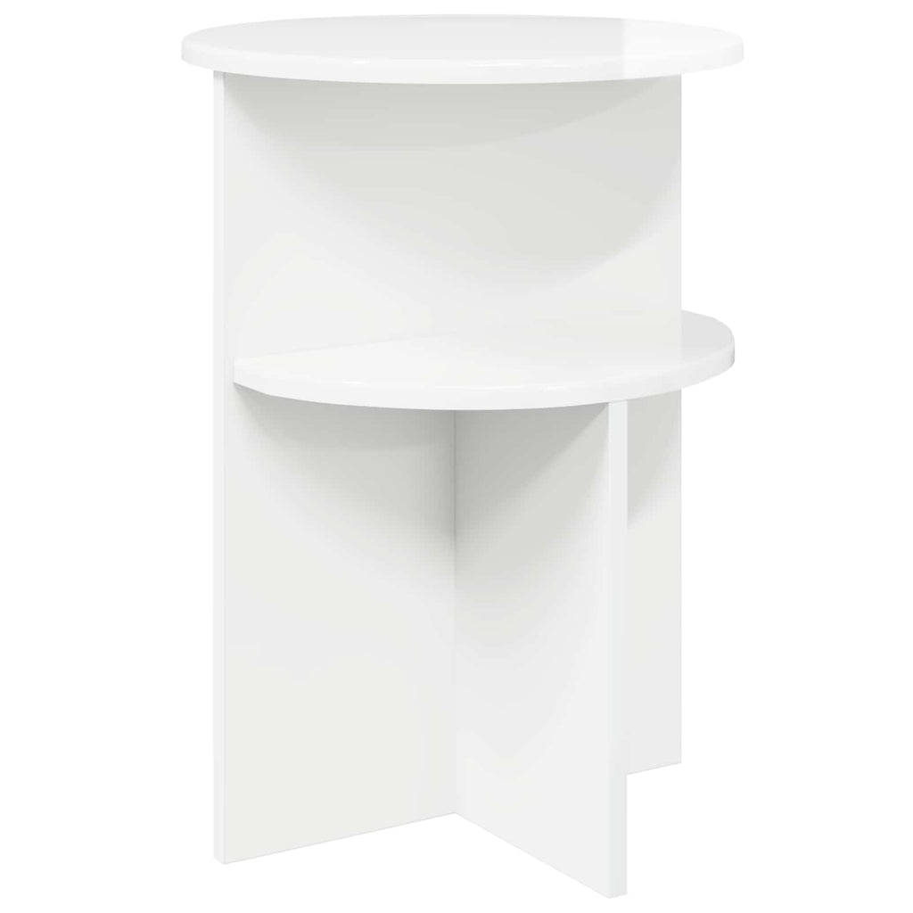 vidaXL Stolik boczny Biały wysoki połysk Ø 39,5 x 55 cm