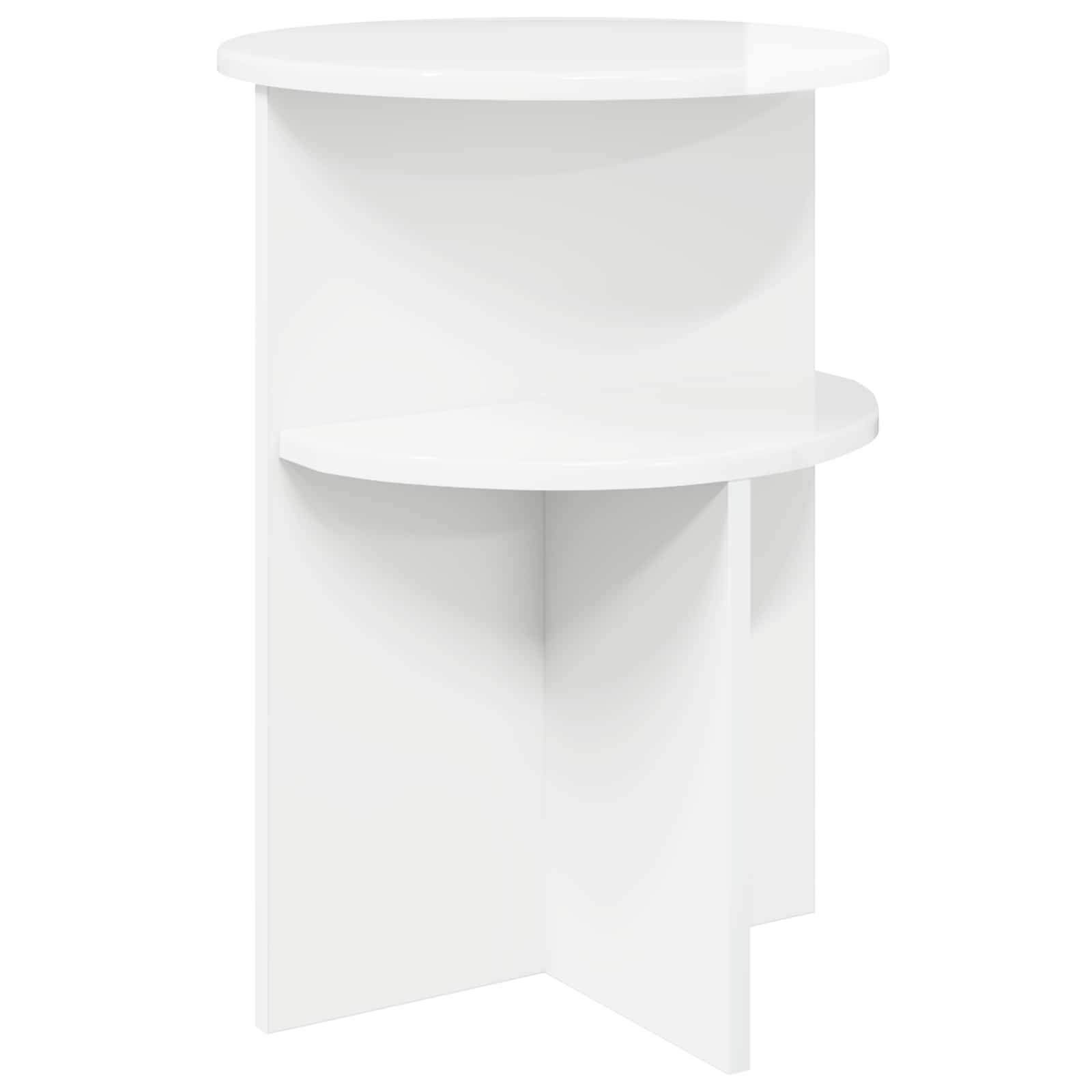 vidaXL Stolik boczny Biały wysoki połysk Ø 39,5 x 55 cm