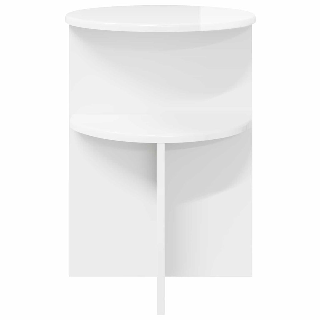 vidaXL Stolik boczny Biały wysoki połysk Ø 39,5 x 55 cm