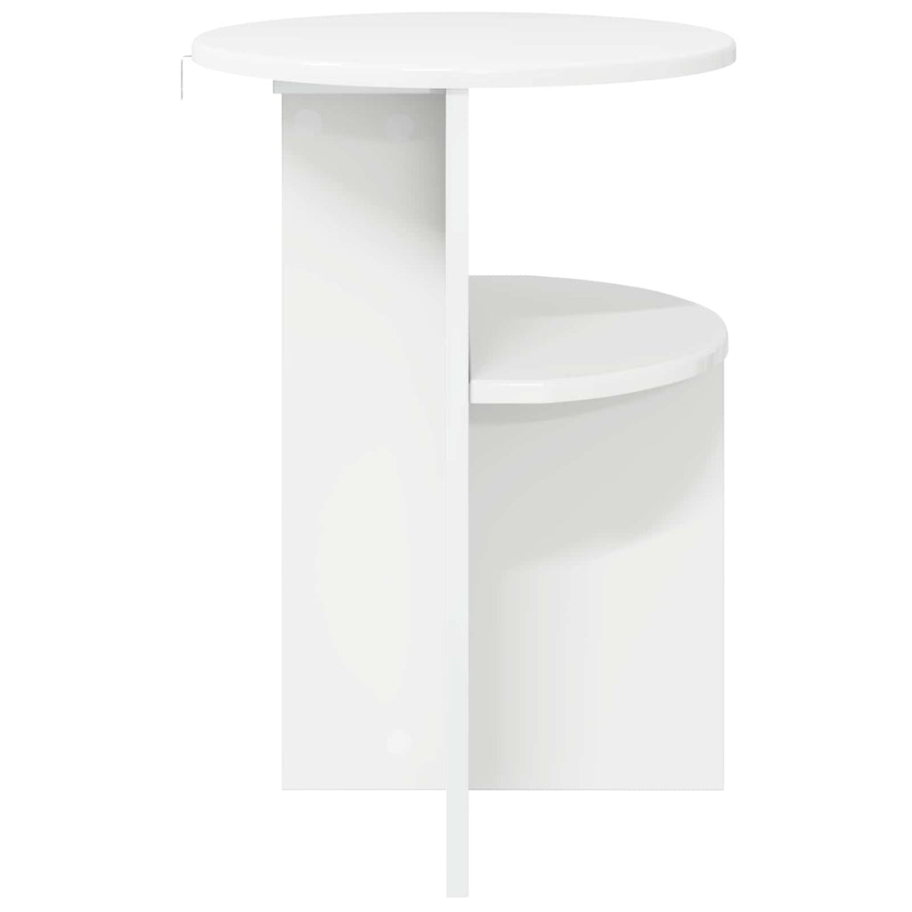vidaXL Stolik boczny Biały wysoki połysk Ø 39,5 x 55 cm
