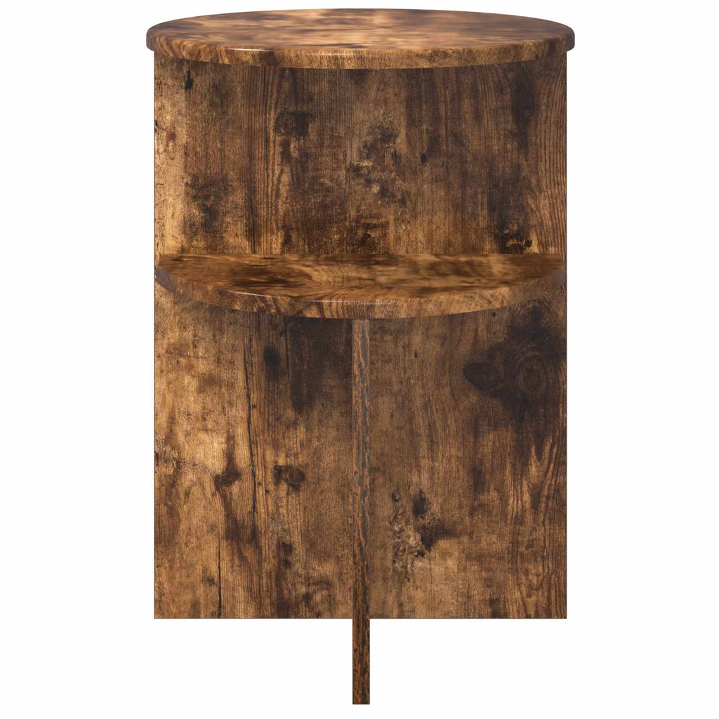 vidaXL Stolik boczny Dąb wędzony Ø 39,5 x 55 cm Drewno inżynieryjne