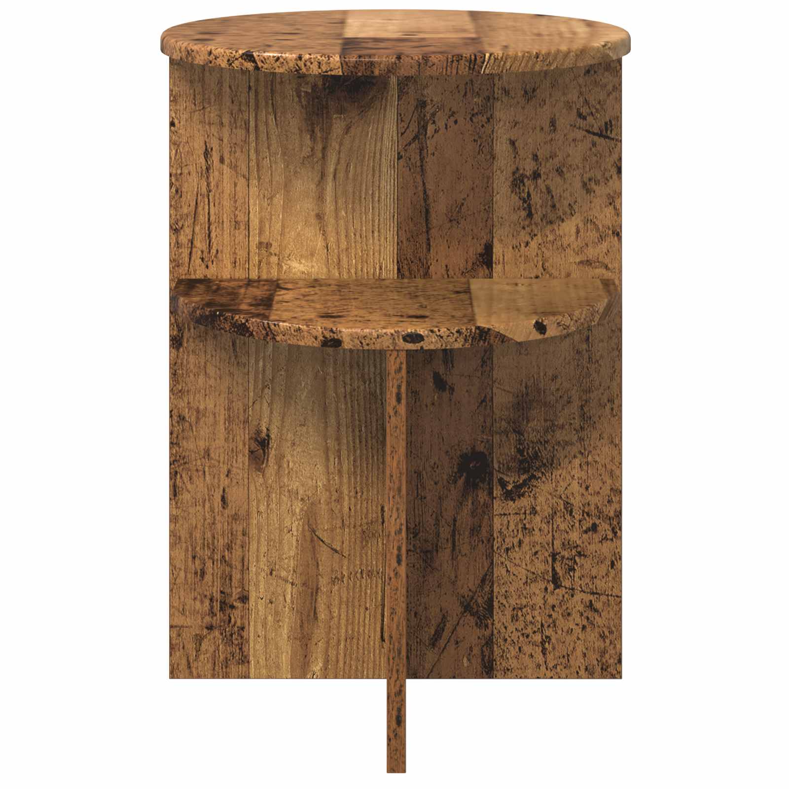 vidaXL Stolik boczny Stare drewno Ø 39,5 x 55 cm Drewno inżynieryjne