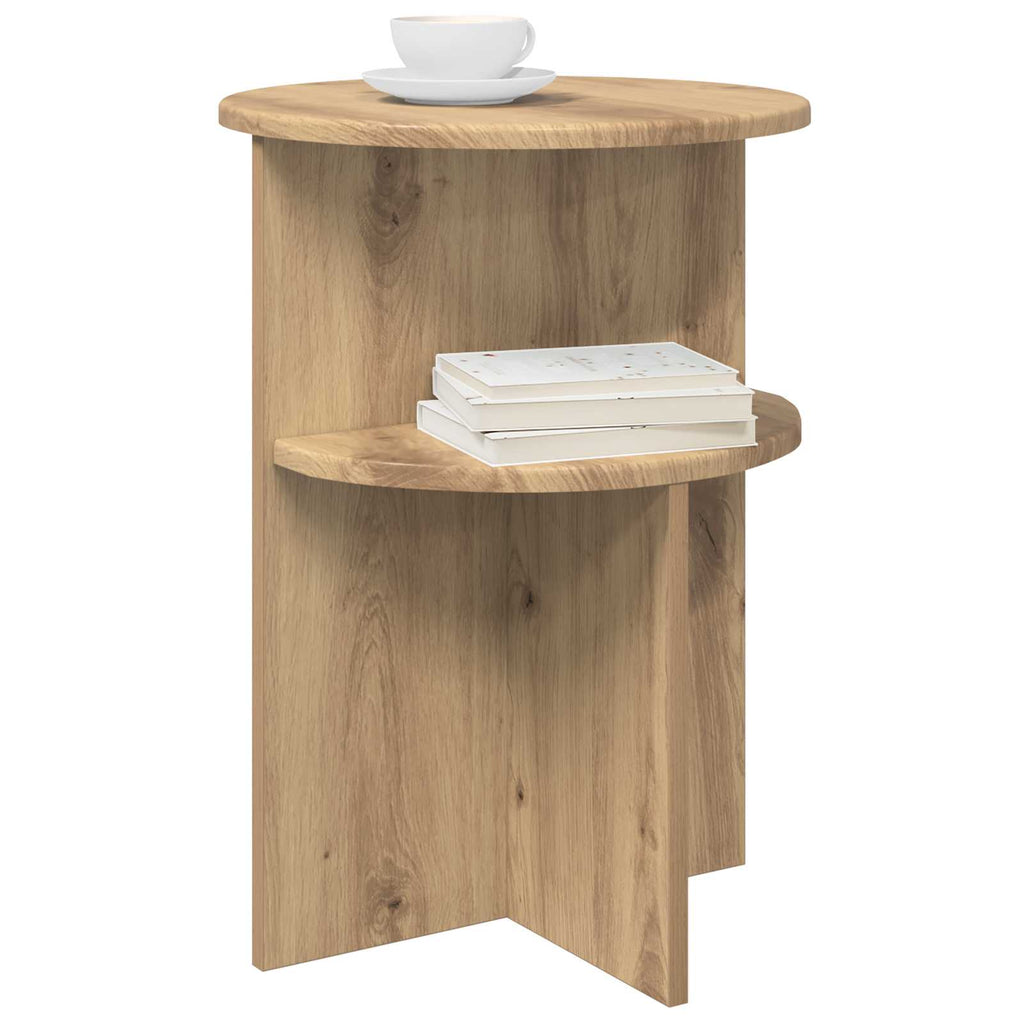vidaXL Stolik boczny Dąb artisan Ø 39,5 x 55 cm Drewno inżynieryjne