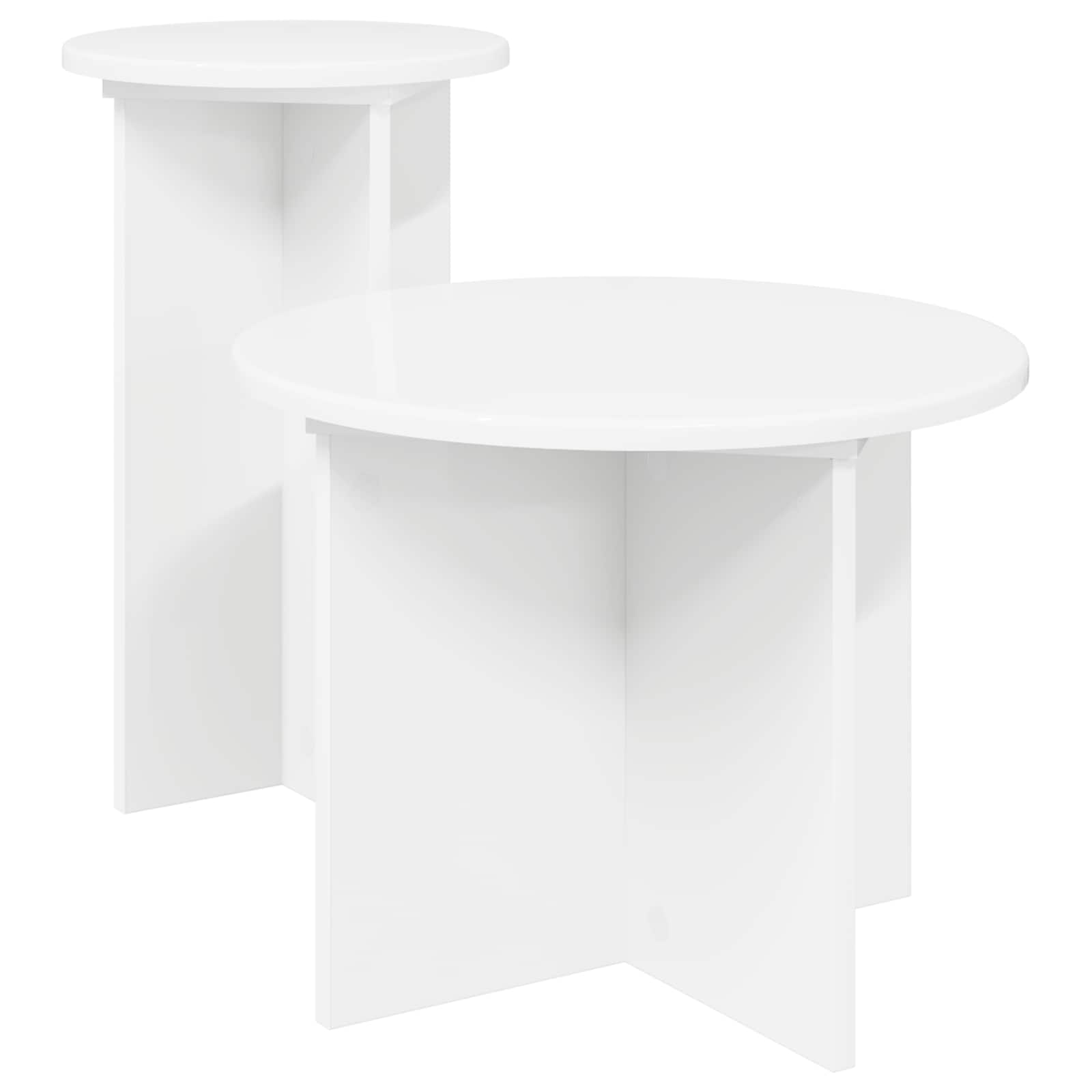 vidaXL Zestaw stolików bocznych 2 pcs Biały Drewno inżynieryjne