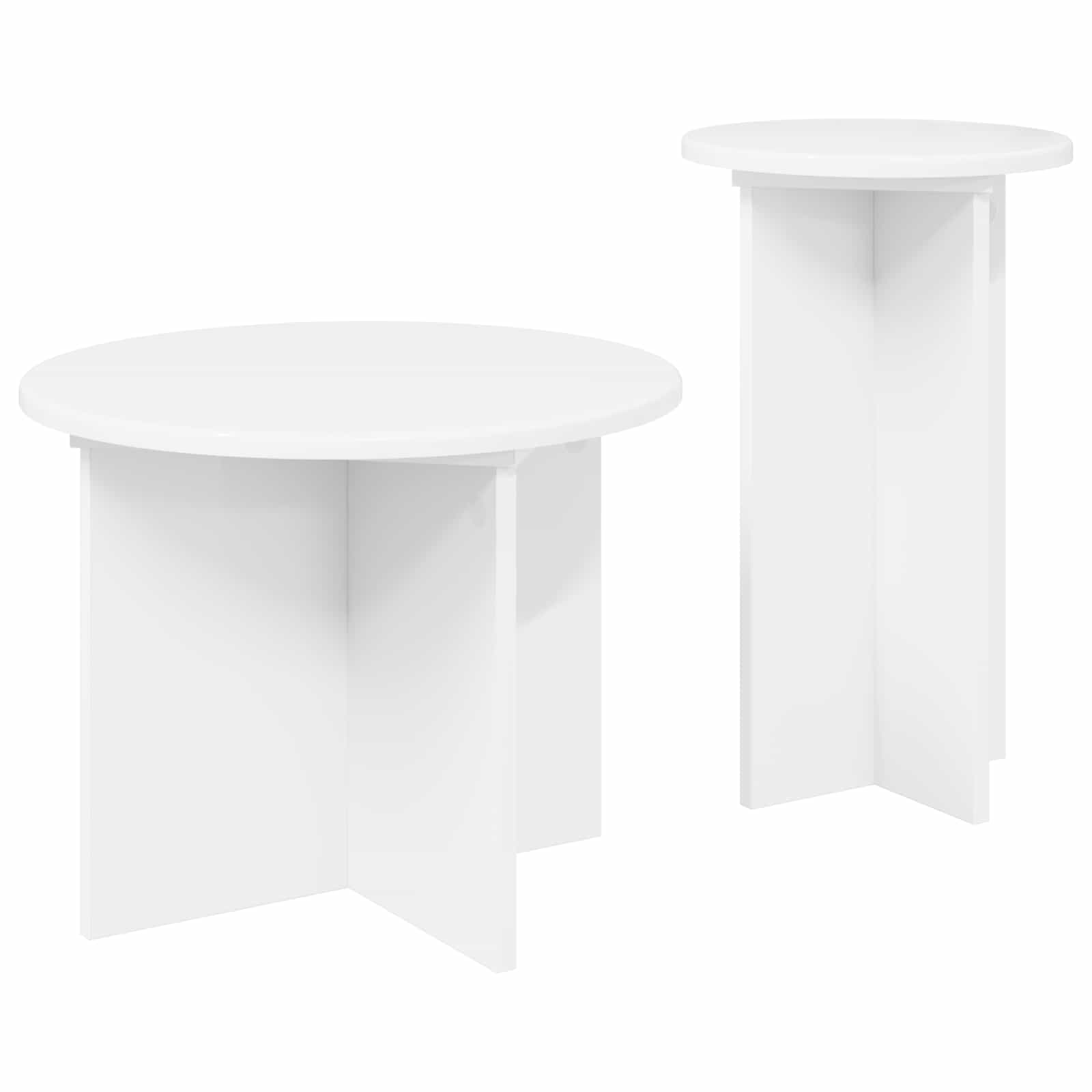 vidaXL Zestaw stolików bocznych 2 pcs Biały Drewno inżynieryjne