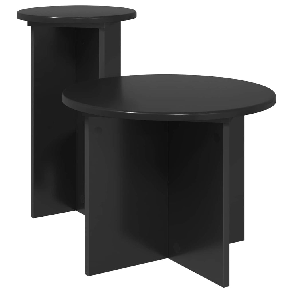 vidaXL Zestaw stolików bocznych 2 pcs Czarny dąb Drewno inżynieryjne