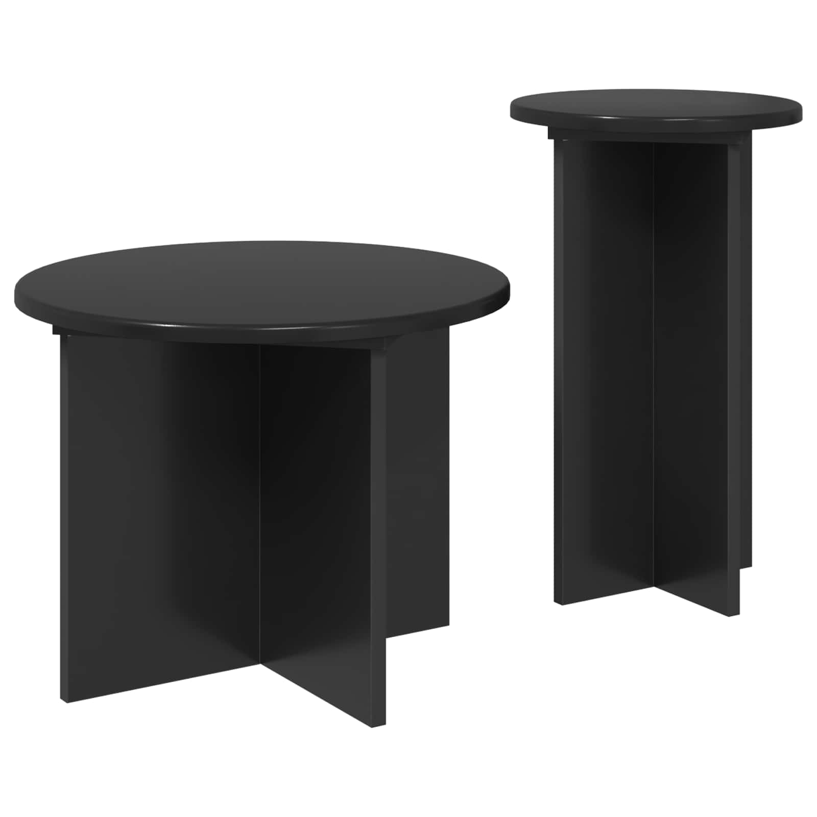 vidaXL Zestaw stolików bocznych 2 pcs Czarny dąb Drewno inżynieryjne