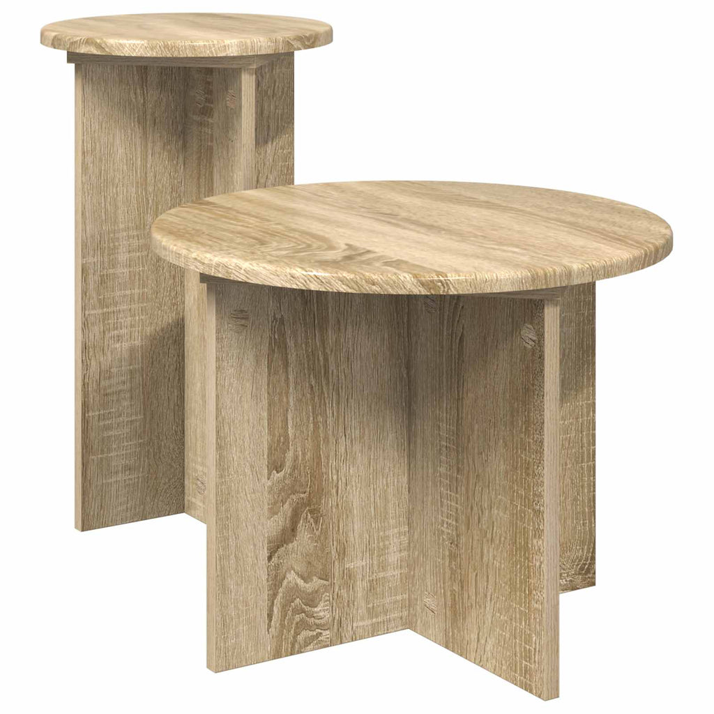 vidaXL Zestaw stolików bocznych 2 pcs dąb Sonoma Drewno inżynieryjne