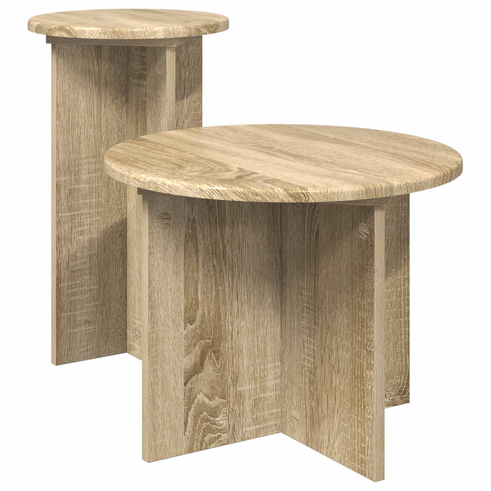 vidaXL Zestaw stolików bocznych 2 pcs dąb Sonoma Drewno inżynieryjne