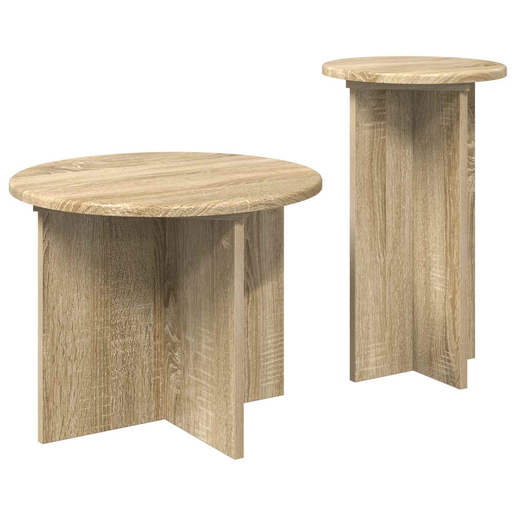 vidaXL Zestaw stolików bocznych 2 pcs dąb Sonoma Drewno inżynieryjne