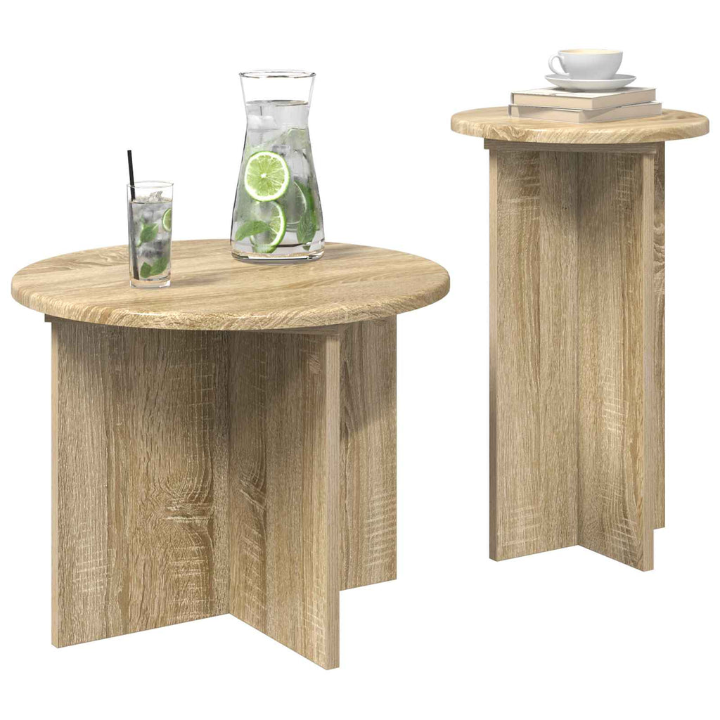 vidaXL Zestaw stolików bocznych 2 pcs dąb Sonoma Drewno inżynieryjne