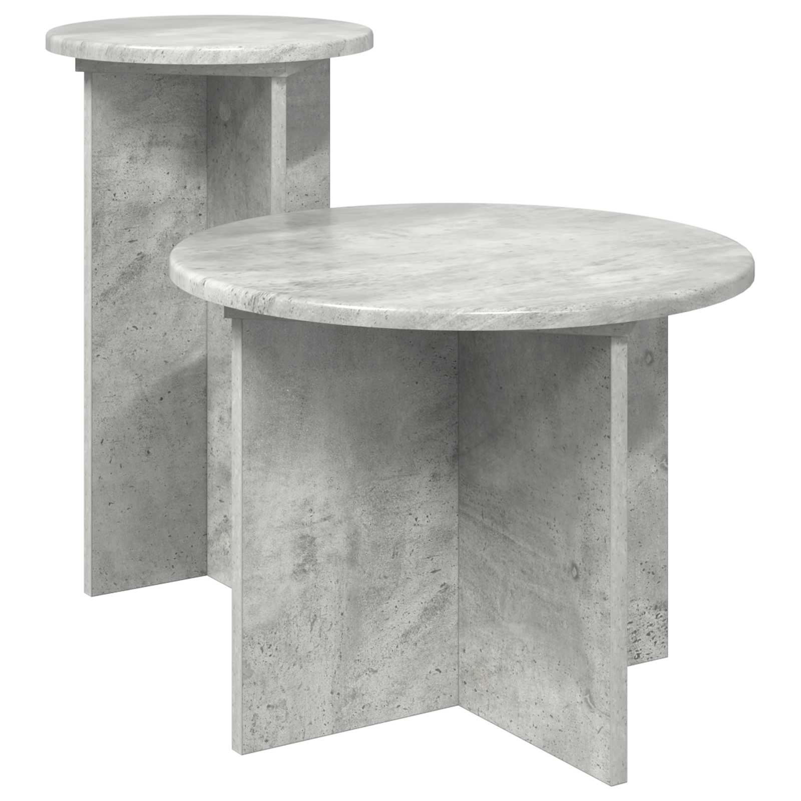 vidaXL Zestaw stolików bocznych z przechowywaniem 2 pcs Betonowy szary
