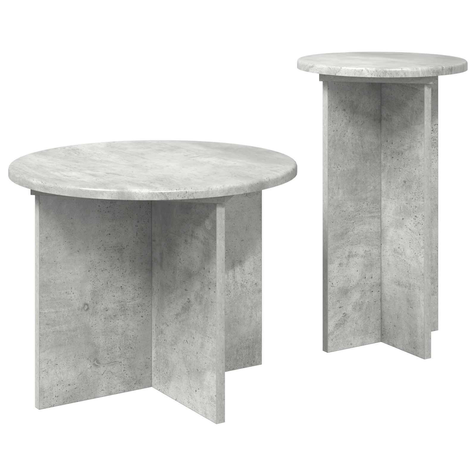 vidaXL Zestaw stolików bocznych z przechowywaniem 2 pcs Betonowy szary