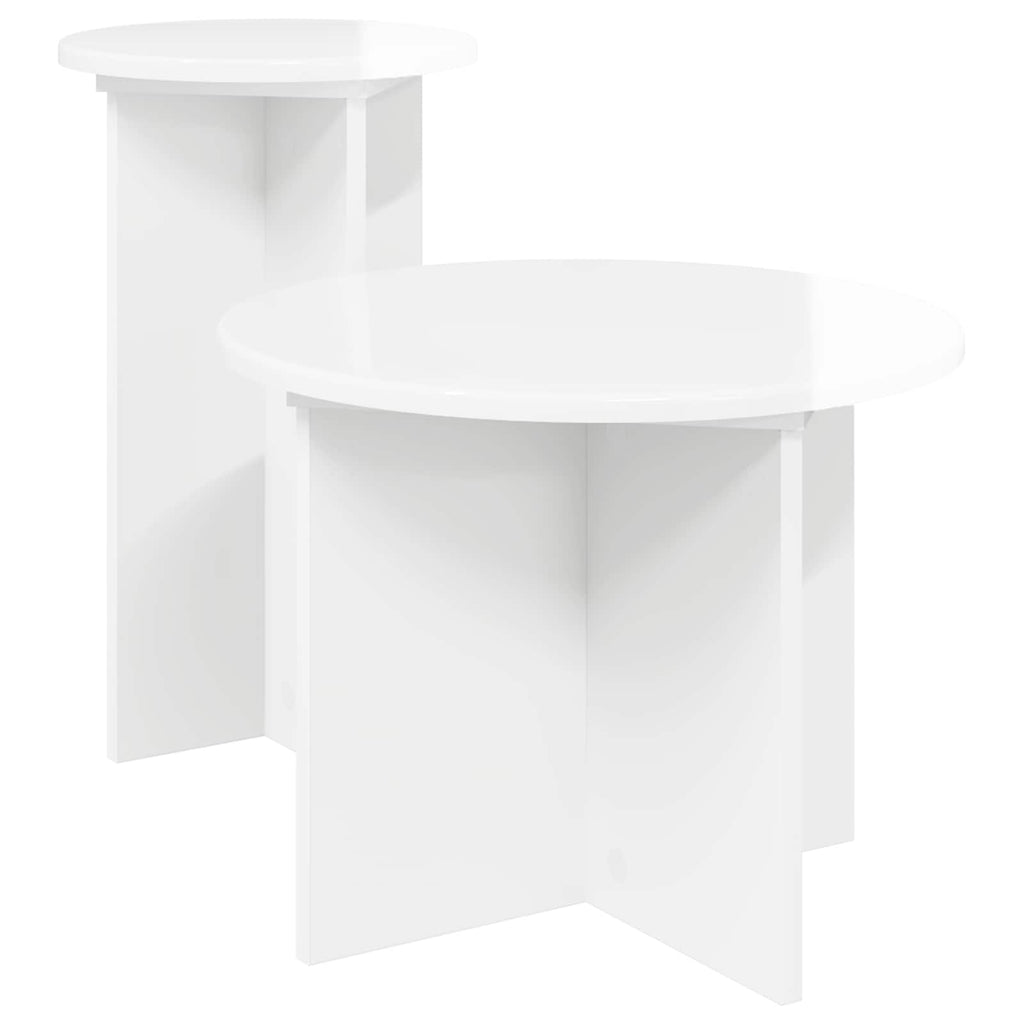 vidaXL Zestaw stolików bocznych 2 pcs Biały wysoki połysk