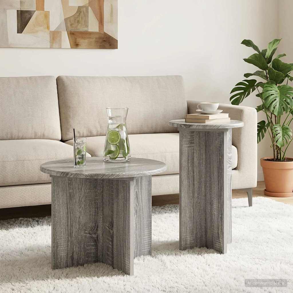 vidaXL Zestaw stolików bocznych 2 pcs Szary Sonoma Drewno inżynieryjne