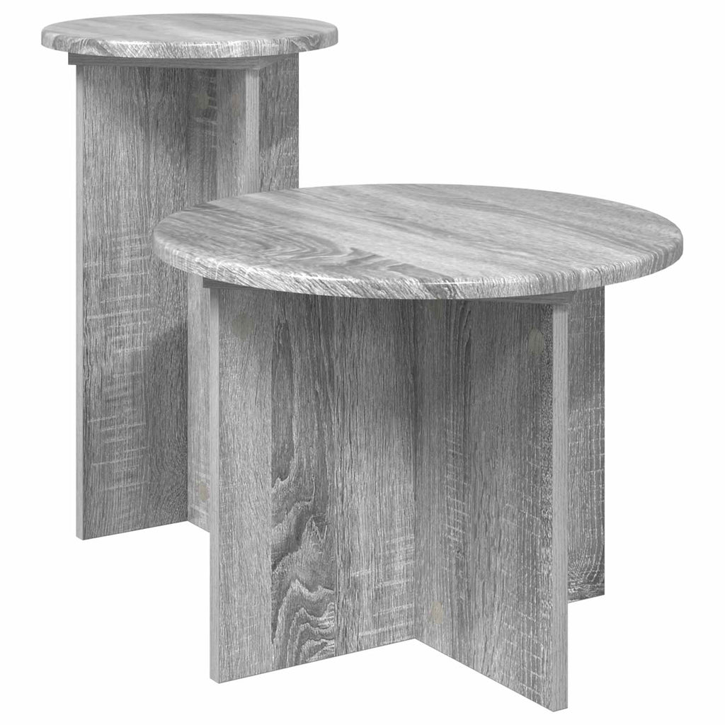vidaXL Zestaw stolików bocznych 2 pcs Szary Sonoma Drewno inżynieryjne