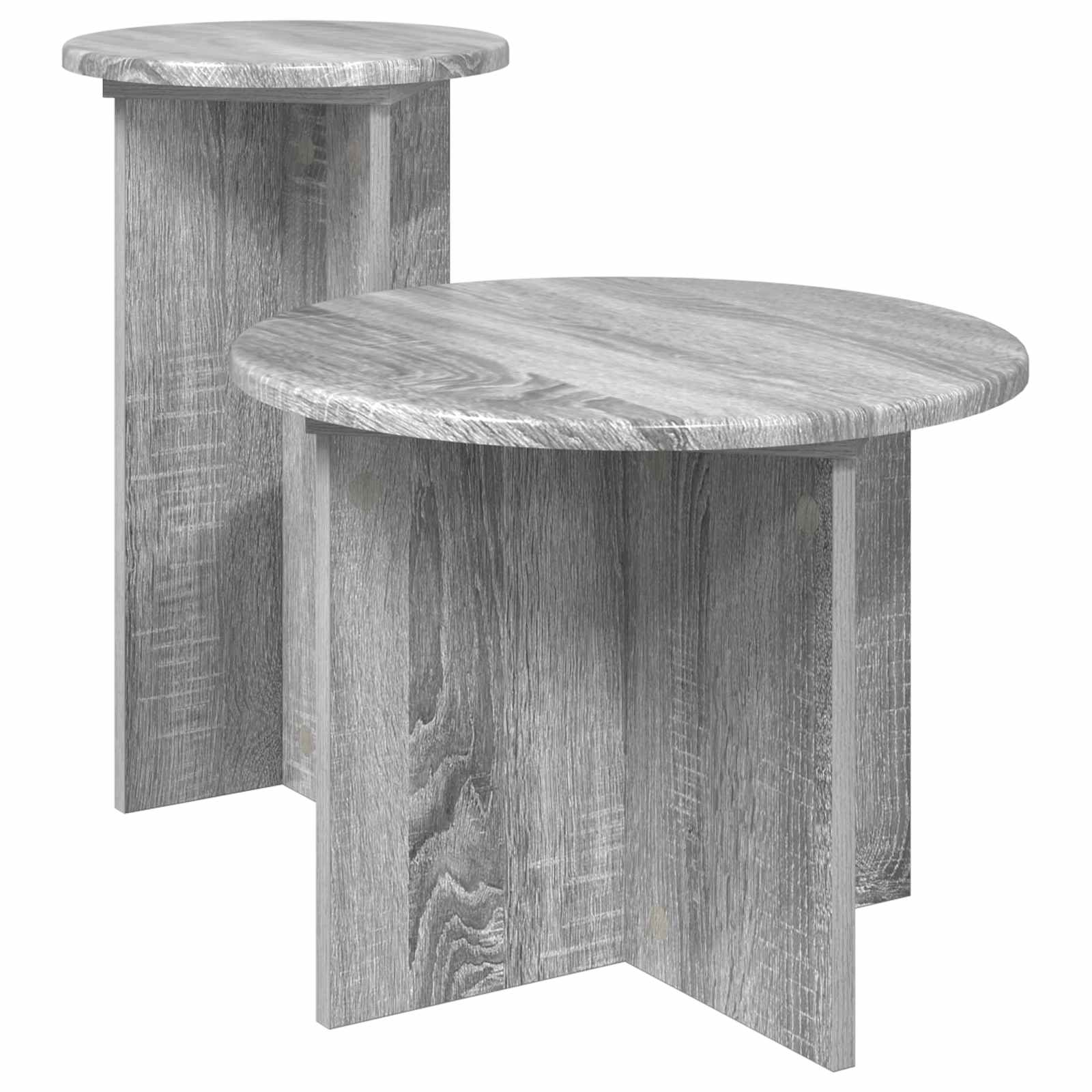 vidaXL Zestaw stolików bocznych 2 pcs Szary Sonoma Drewno inżynieryjne