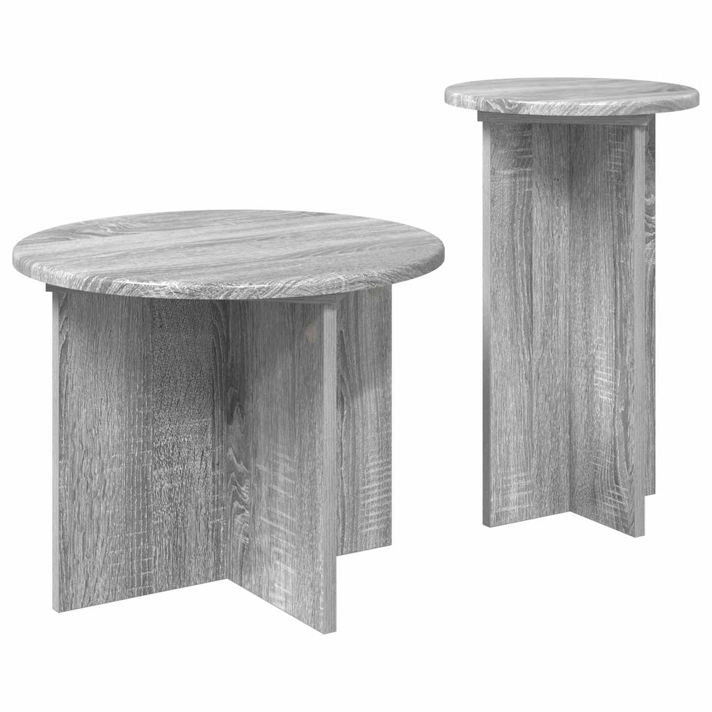 vidaXL Zestaw stolików bocznych 2 pcs Szary Sonoma Drewno inżynieryjne