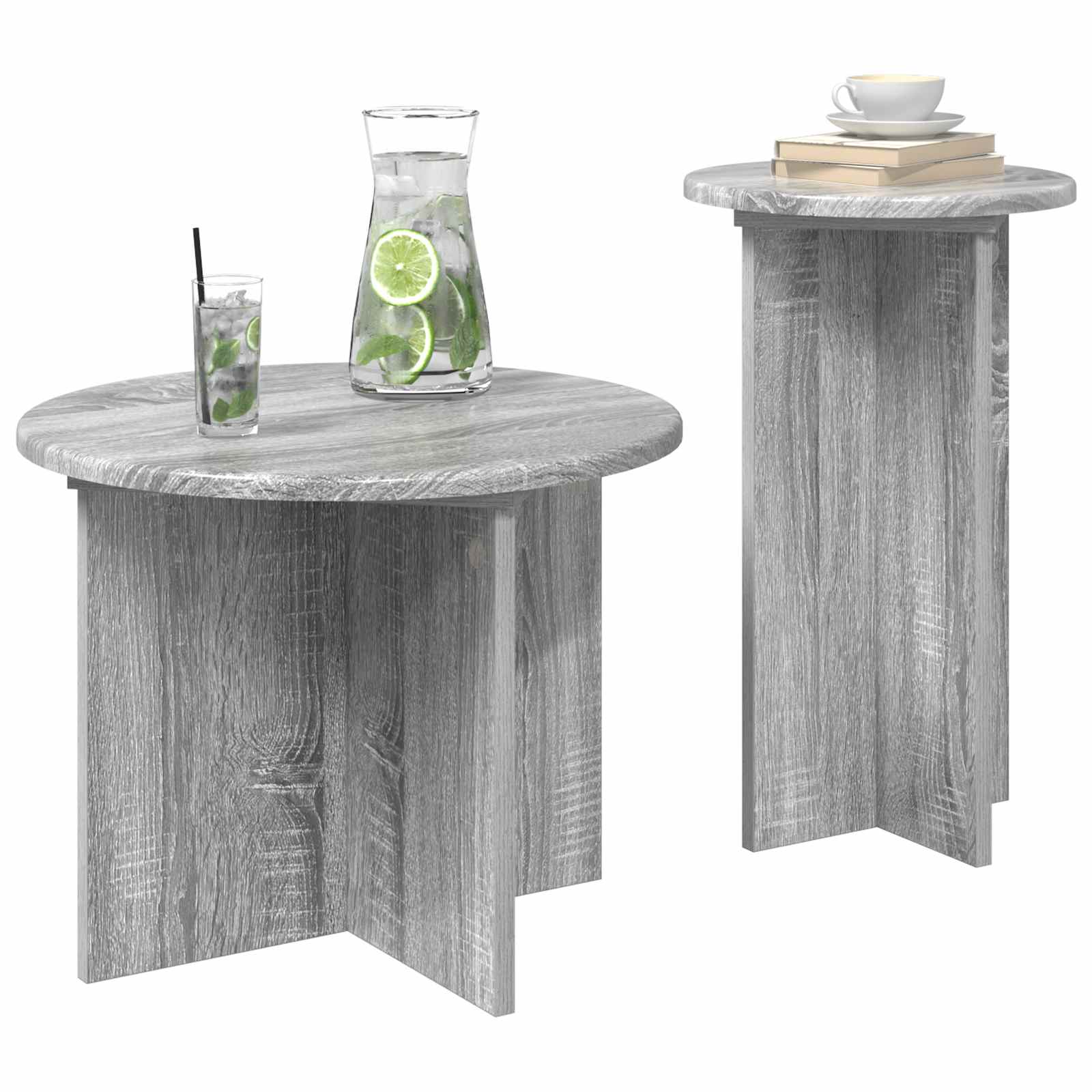 vidaXL Zestaw stolików bocznych 2 pcs Szary Sonoma Drewno inżynieryjne