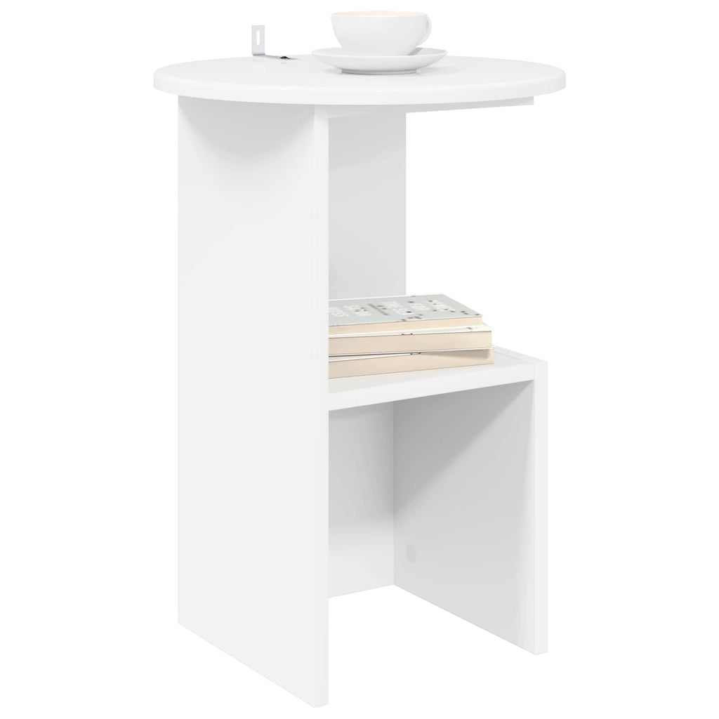 vidaXL Stolik boczny Biały Ø 39,5 x 55 cm Drewno inżynieryjne