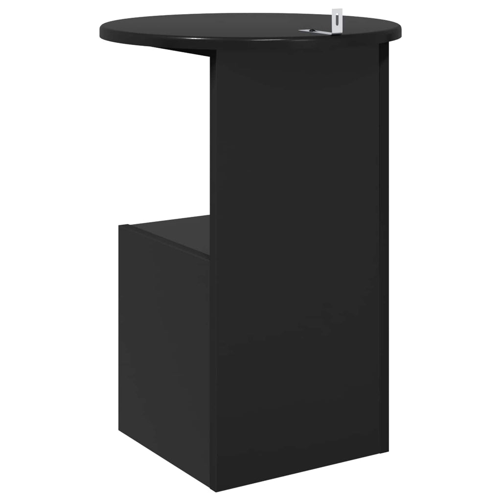 vidaXL Stolik boczny Czarny dąb Ø 39,5 x 55 cm Drewno inżynieryjne