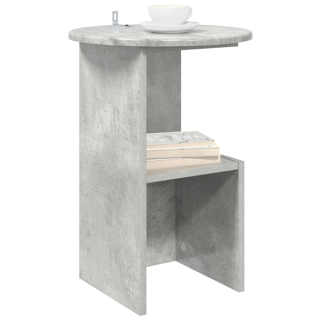 vidaXL Stolik boczny Betonowy szary Ø 39,5 x 55 cm Drewno inżynieryjne