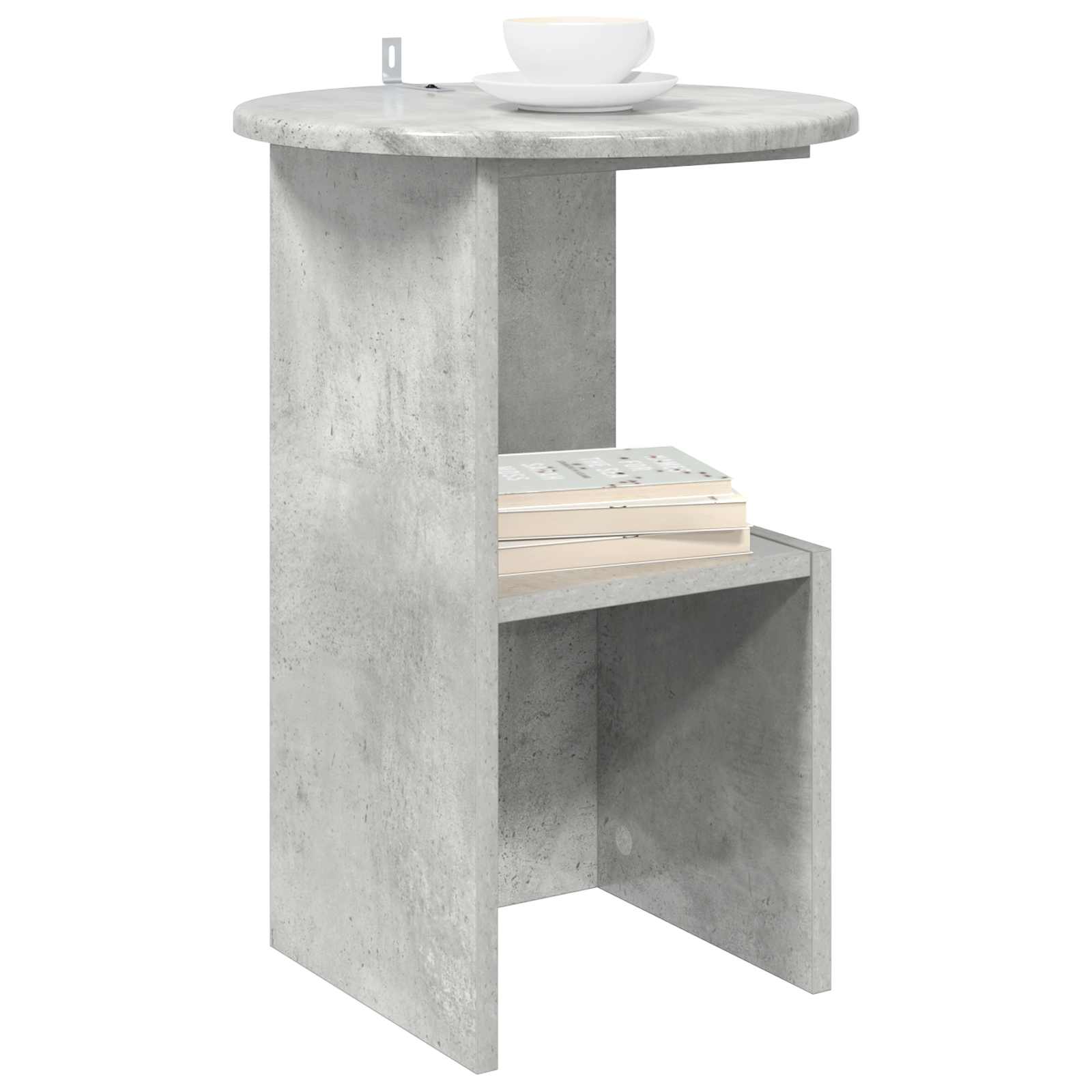 vidaXL Stolik boczny Betonowy szary Ø 39,5 x 55 cm Drewno inżynieryjne