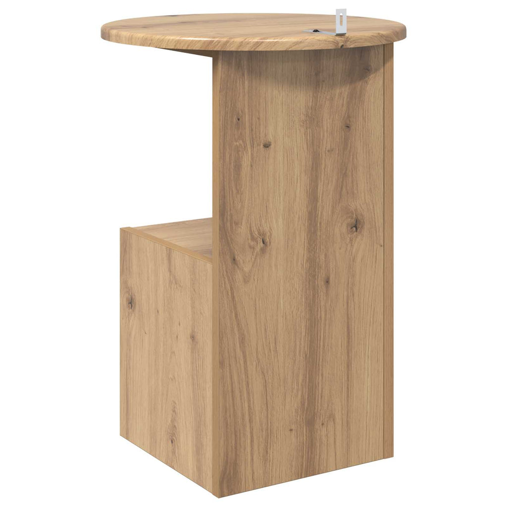 vidaXL Stolik boczny Dąb artisan Ø 39,5 x 55 cm Drewno inżynieryjne
