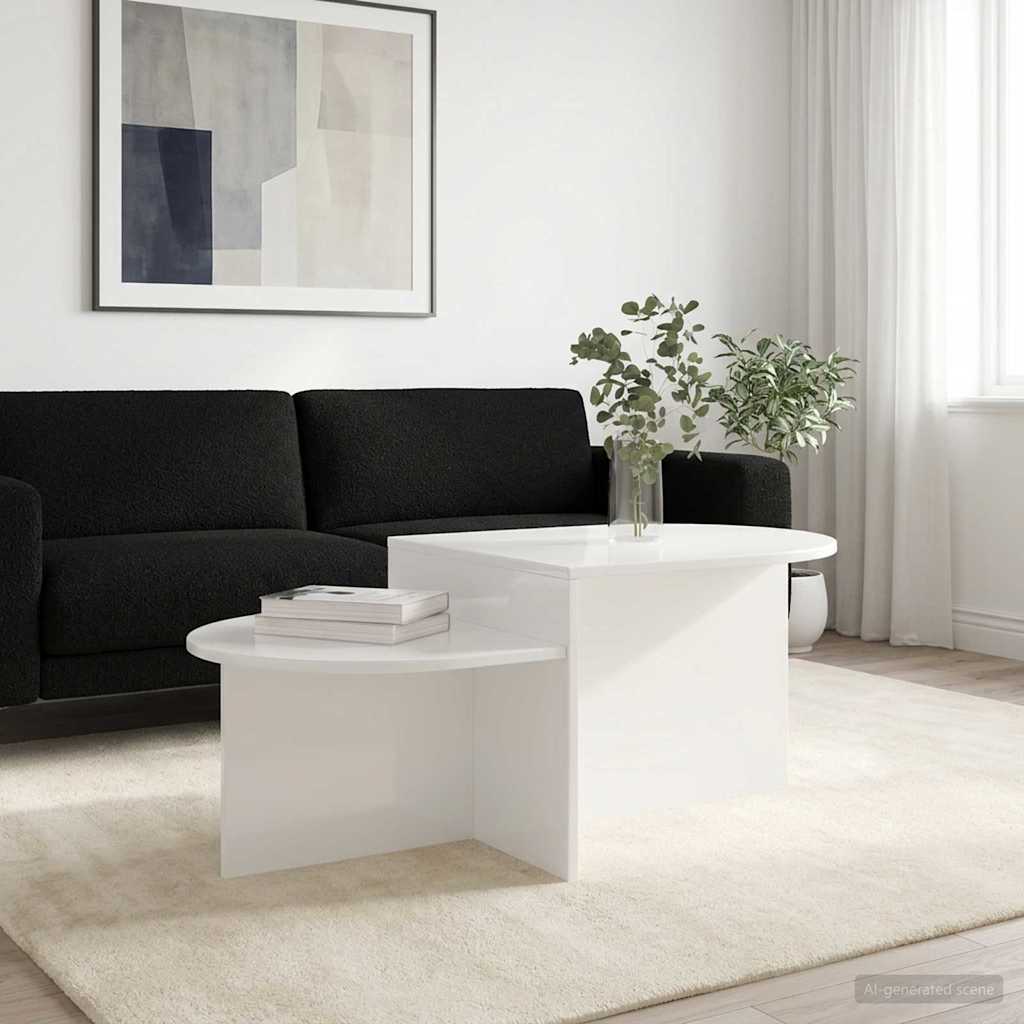 vidaXL Stolik kawowy Biały wysoki połysk 100 x 50 x 40 cm