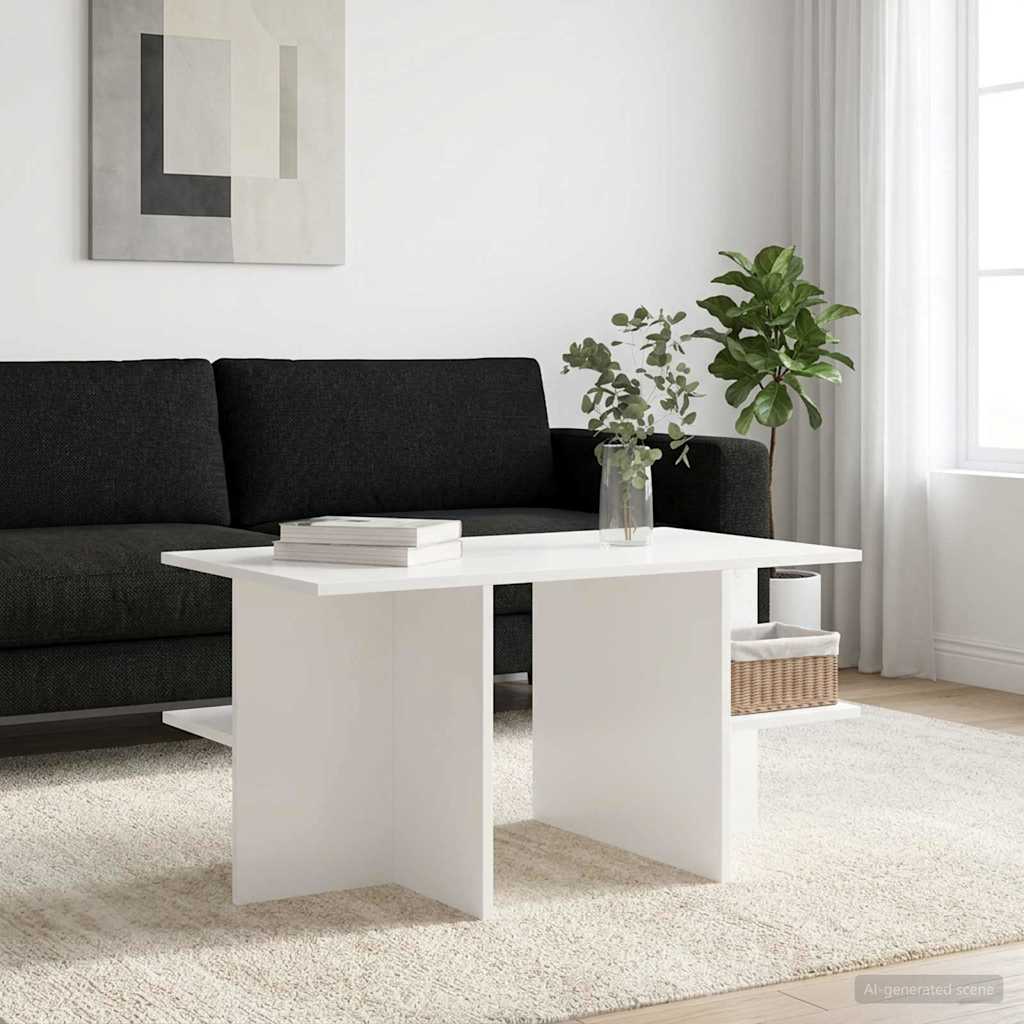 vidaXL Stolik kawowy Biały 87 x 50 x 45 cm Drewno inżynieryjne