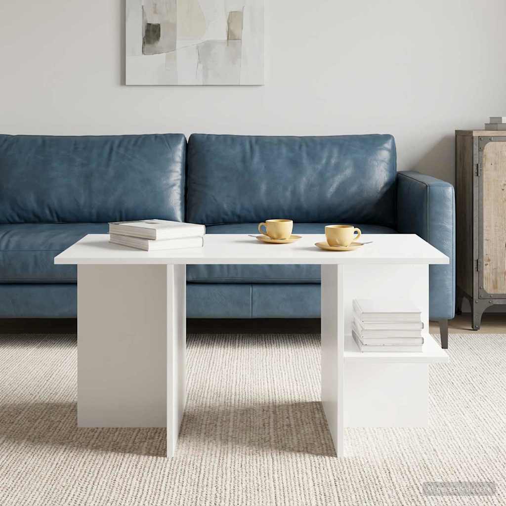 vidaXL Stolik kawowy Biały 87 x 50 x 45 cm Drewno inżynieryjne