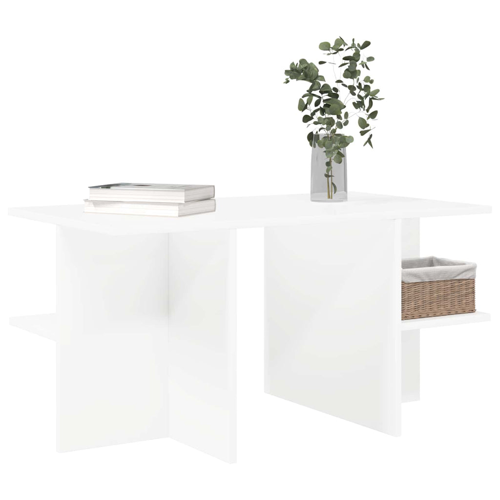 vidaXL Stolik kawowy Biały 87 x 50 x 45 cm Drewno inżynieryjne