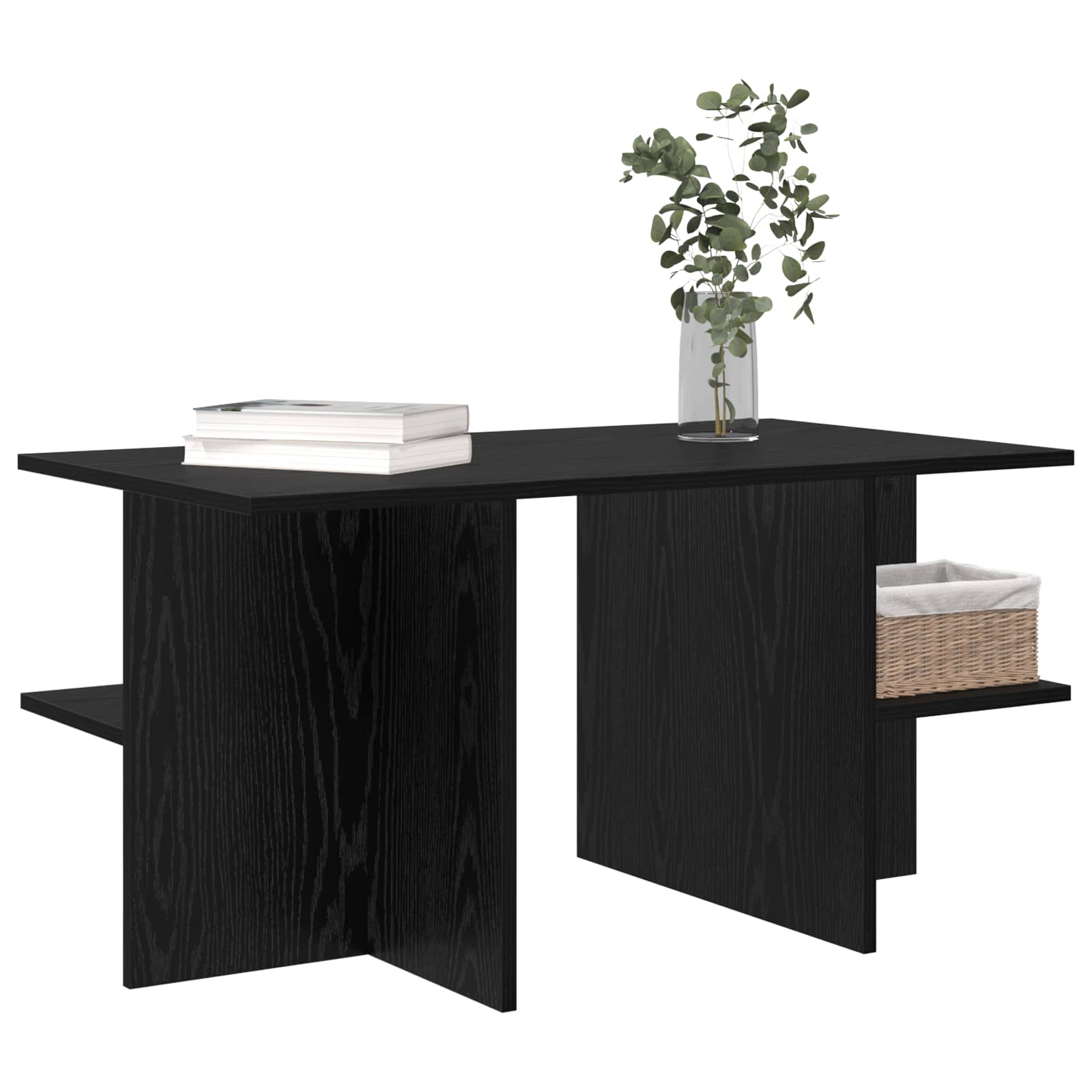 vidaXL Stolik kawowy Czarny dąb 87 x 50 x 45 cm Drewno inżynieryjne