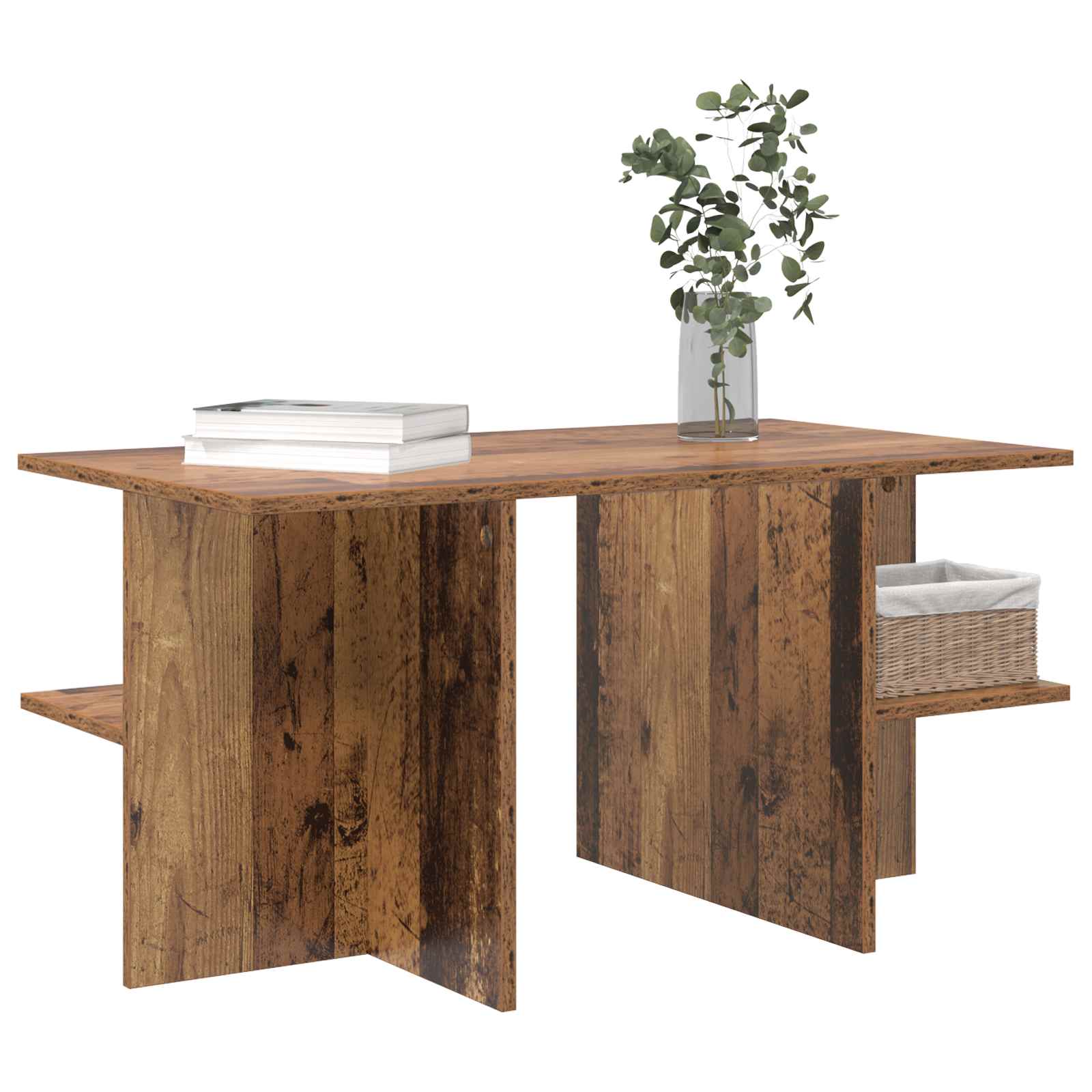vidaXL Stolik kawowy Stare drewno 87 x 50 x 45 cm Drewno inżynieryjne