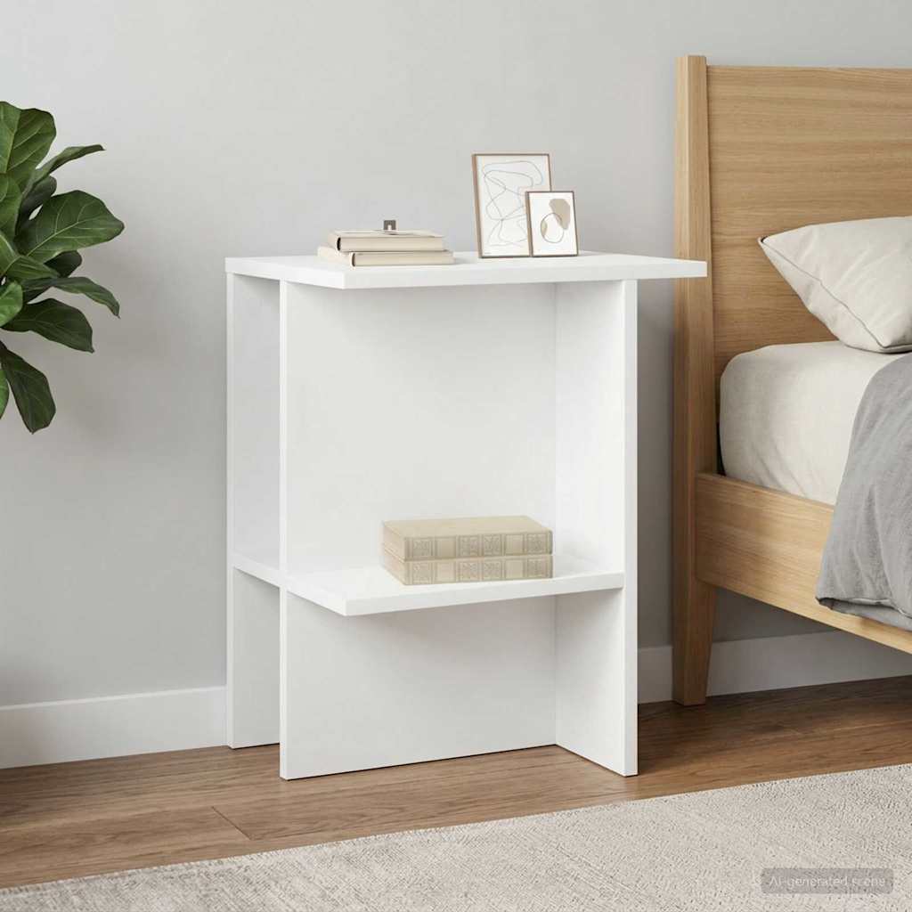 vidaXL Stolik kawowy 2 pcs Biały 40 x 30 x 49 cm Drewno inżynieryjne