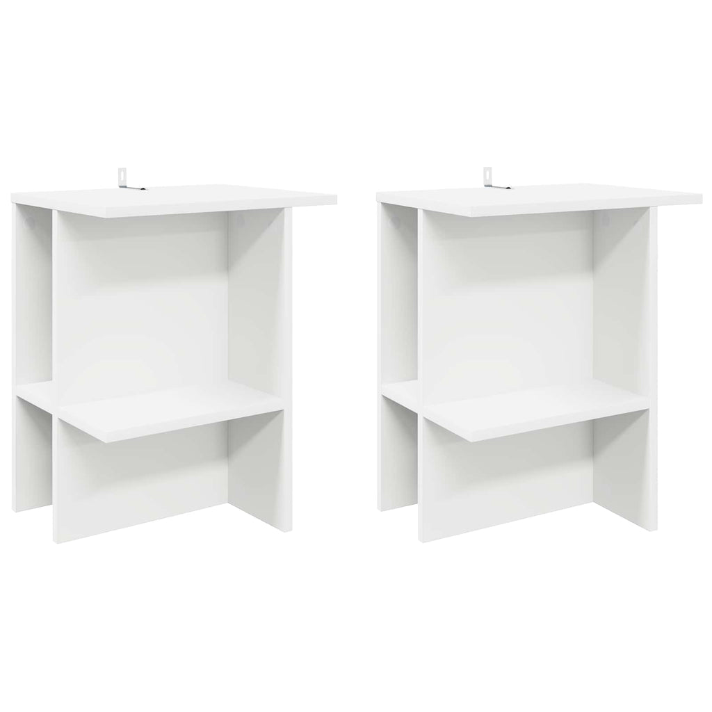 vidaXL Stolik kawowy 2 pcs Biały 40 x 30 x 49 cm Drewno inżynieryjne