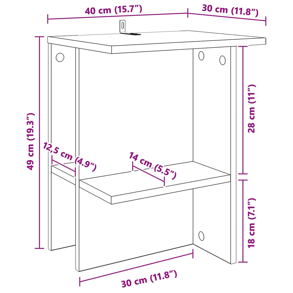vidaXL Stolik kawowy 2 pcs Biały 40 x 30 x 49 cm Drewno inżynieryjne
