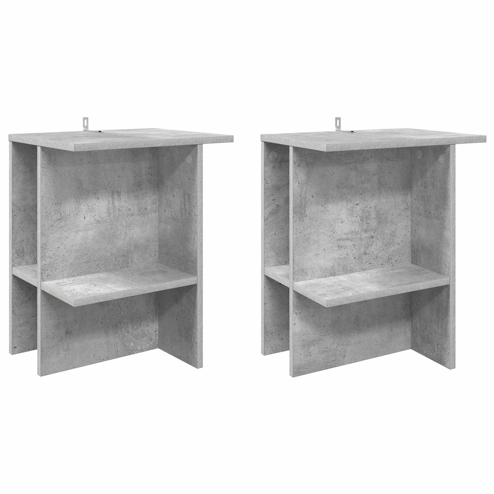 vidaXL Stolik kawowy 2 pcs Betonowy szary 40 x 30 x 49 cm