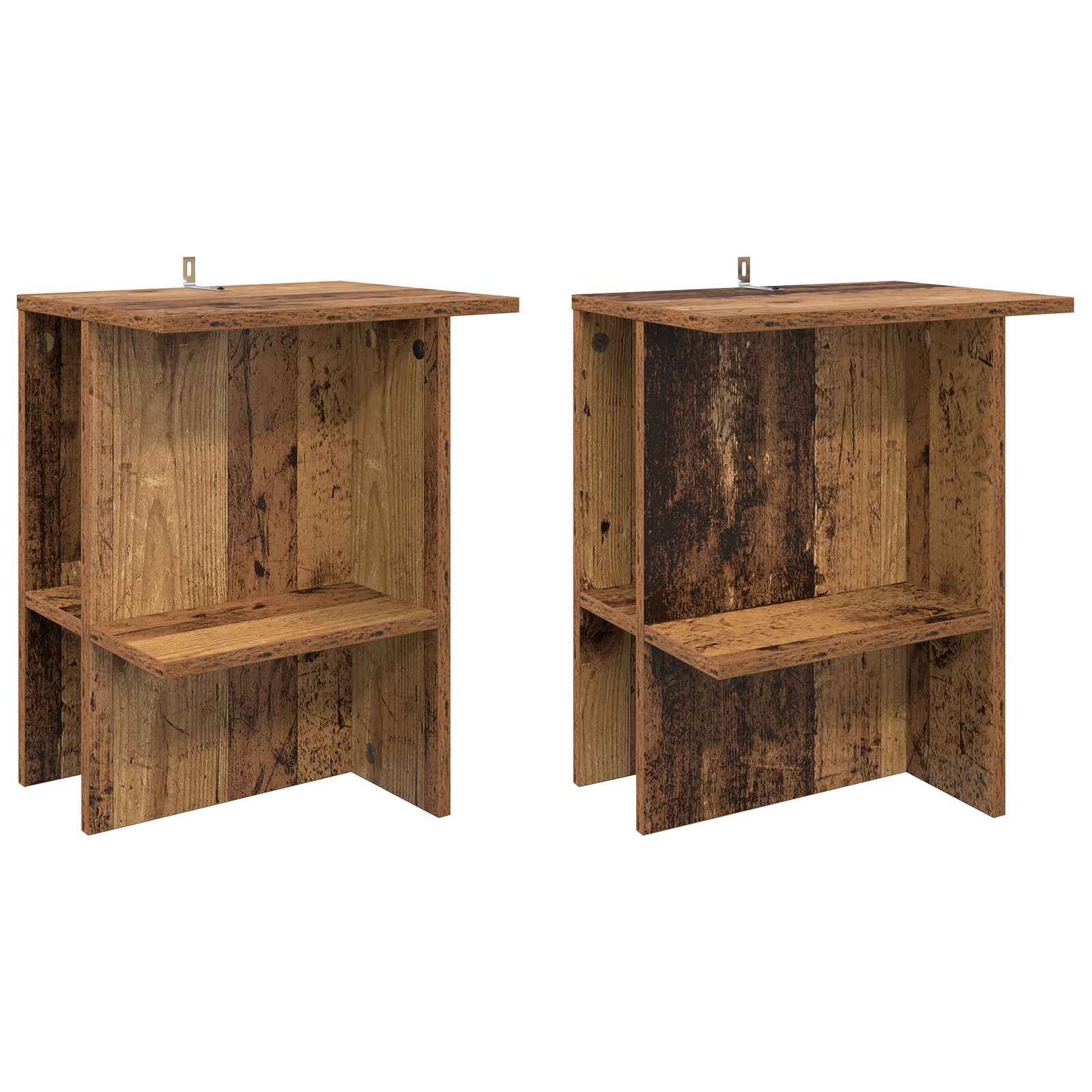 vidaXL Stolik kawowy 2 pcs Stare drewno 40 x 30 x 49 cm