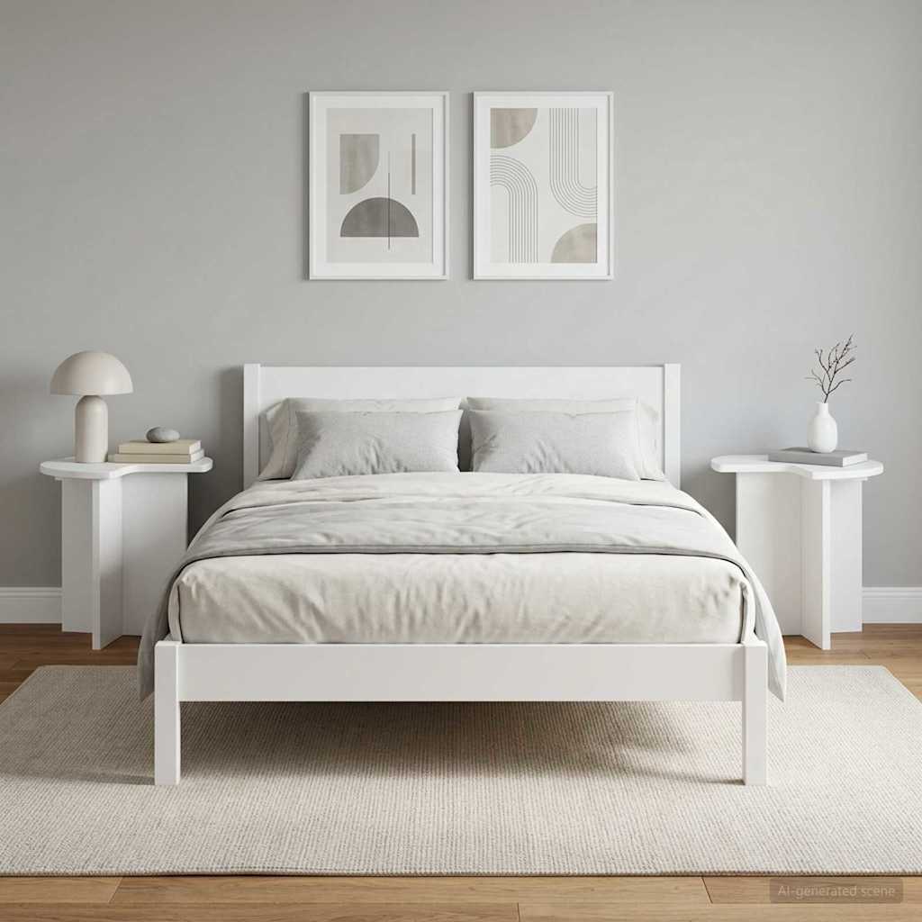 vidaXL Stolik boczny 2 pcs Biały Ø 39 x 38 cm Drewno inżynieryjne