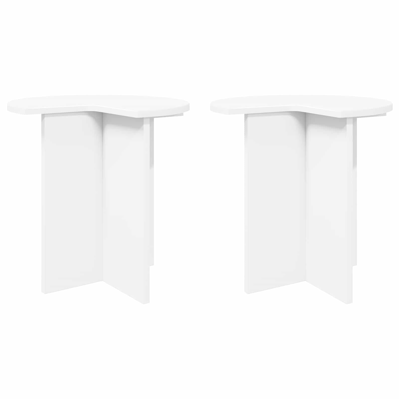 vidaXL Stolik boczny 2 pcs Biały Ø 39 x 38 cm Drewno inżynieryjne