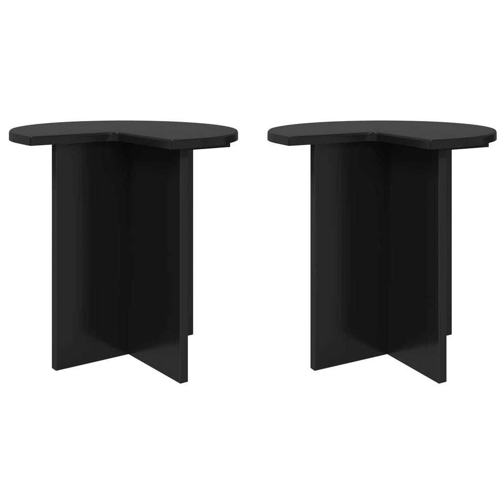 vidaXL Stolik boczny 2 pcs Czarny dąb Ø 39 x 38 cm Drewno inżynieryjne