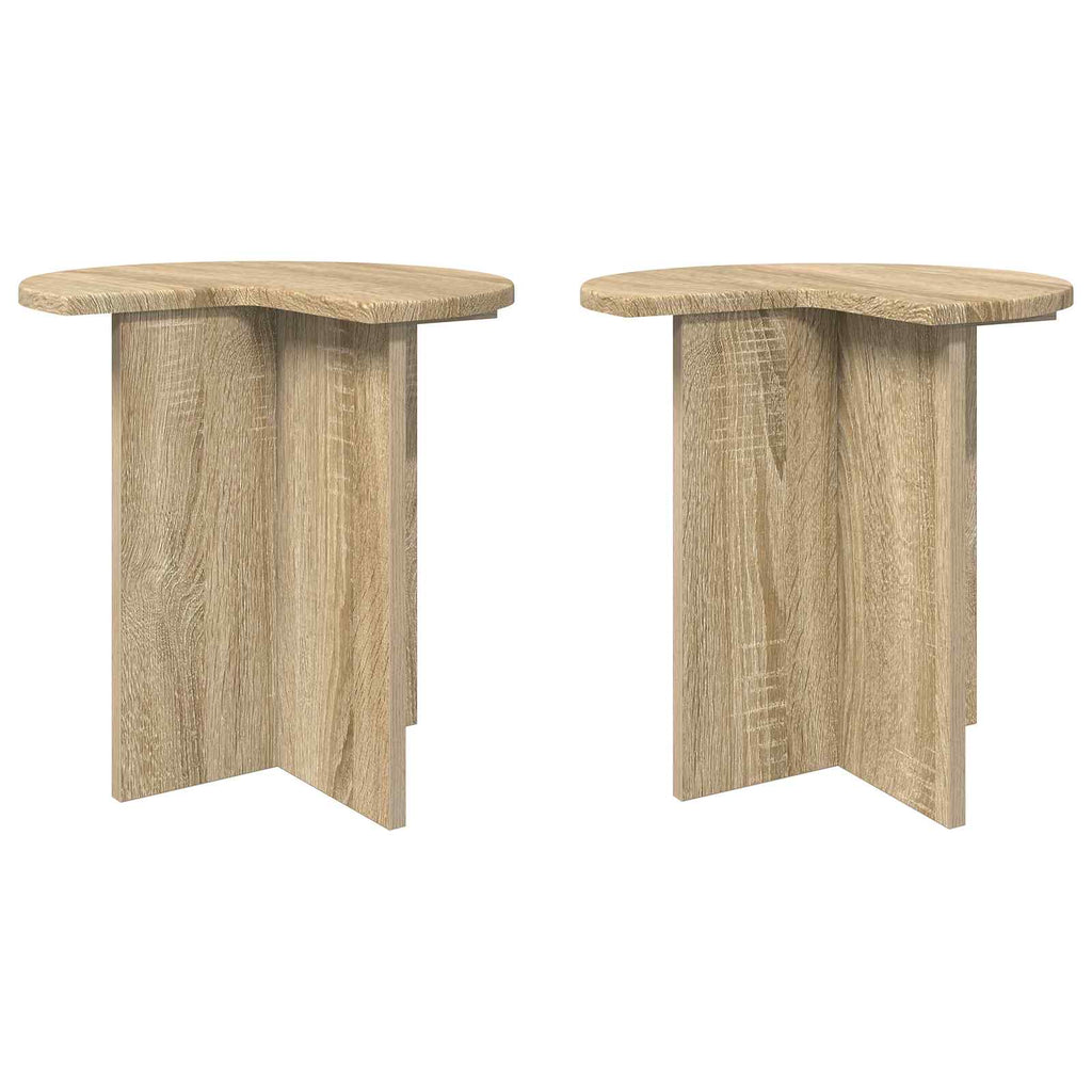 vidaXL Stolik boczny 2 pcs dąb Sonoma Ø 39 x 38 cm Drewno inżynieryjne