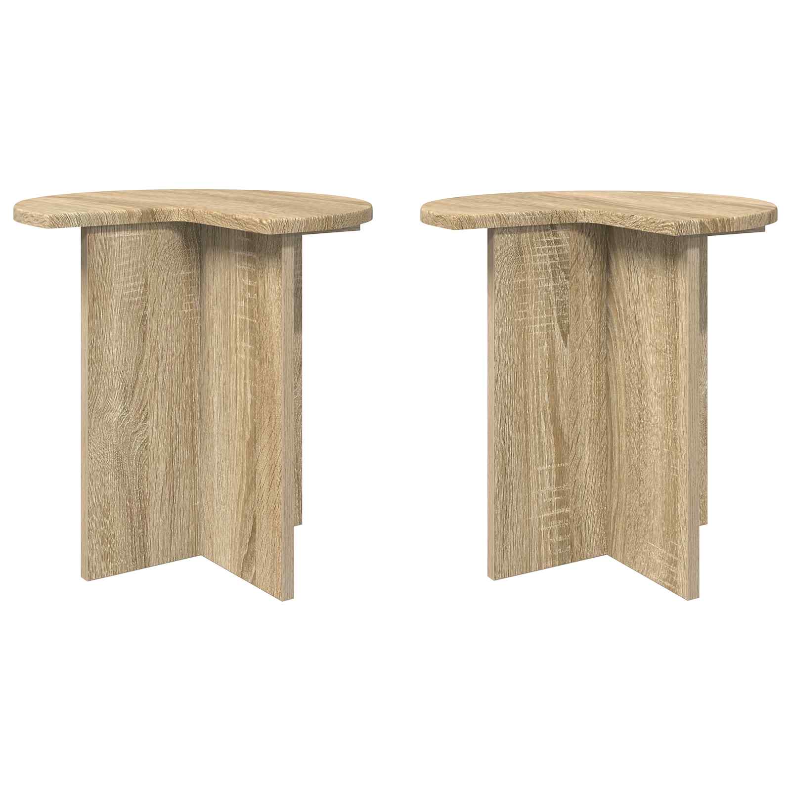 vidaXL Stolik boczny 2 pcs dąb Sonoma Ø 39 x 38 cm Drewno inżynieryjne