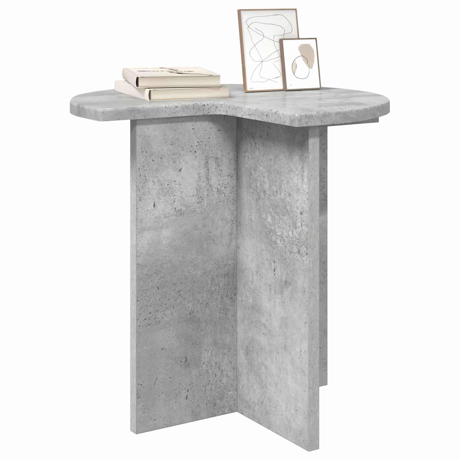 vidaXL Stolik boczny Betonowy szary Ø 39 x 38 cm Drewno inżynieryjne