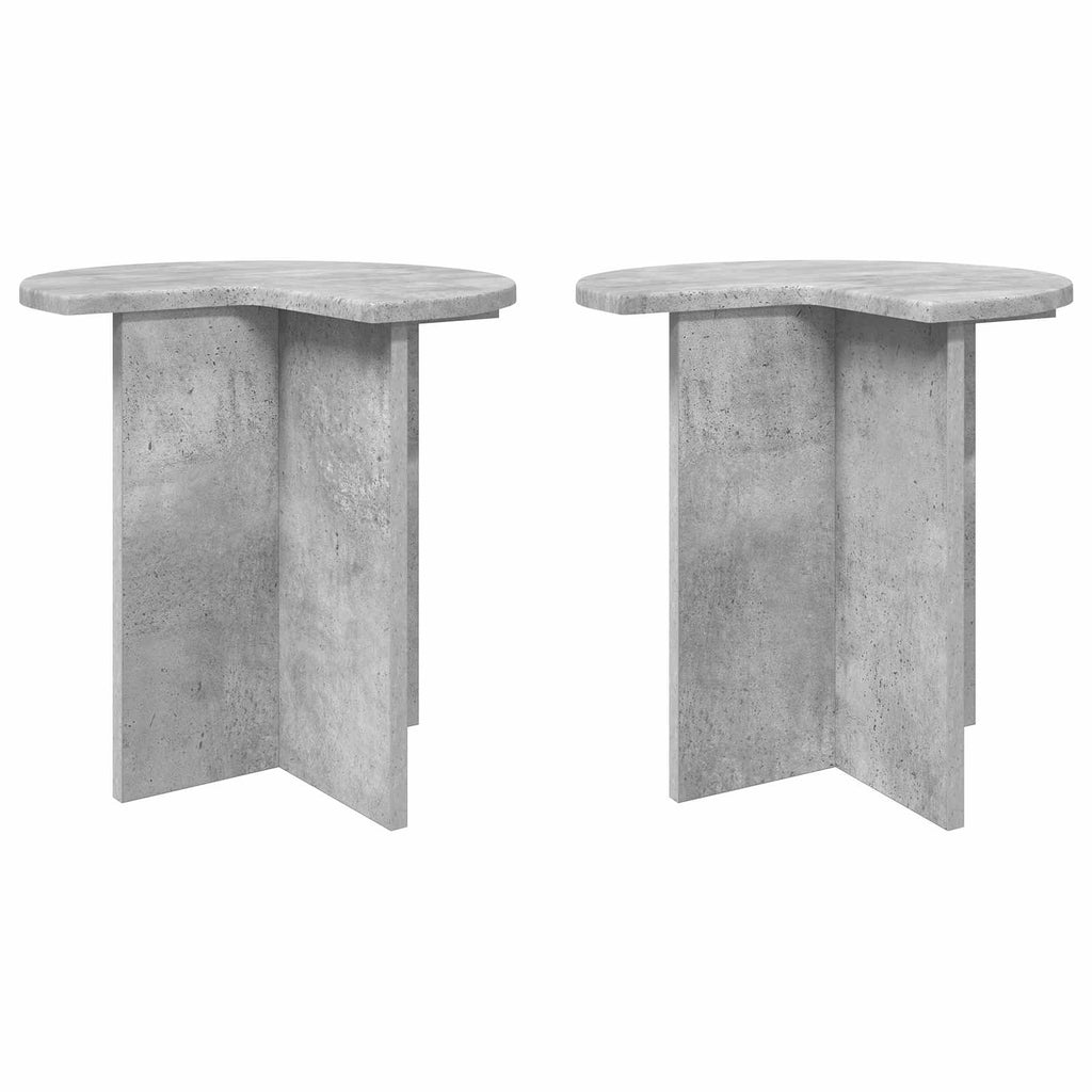 vidaXL Stolik boczny 2 pcs Betonowy szary Ø 39 x 38 cm