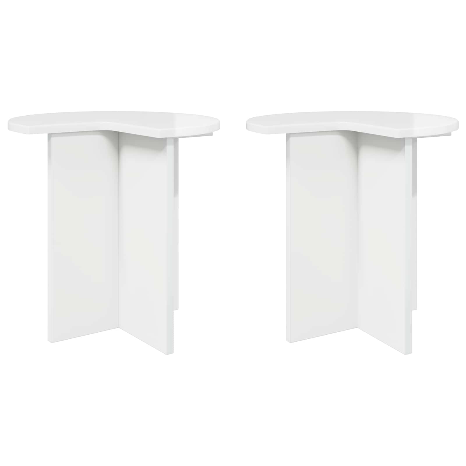 vidaXL Stolik boczny 2 pcs Biały wysoki połysk Ø 39 x 38 cm