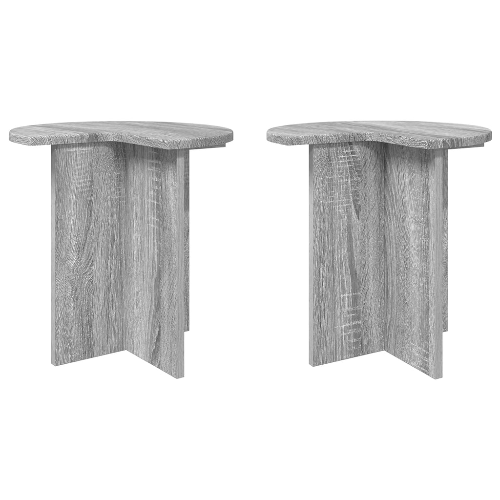 vidaXL Stolik boczny z przechowywaniem 2 pcs Szary Sonoma Ø 39 x 38 cm